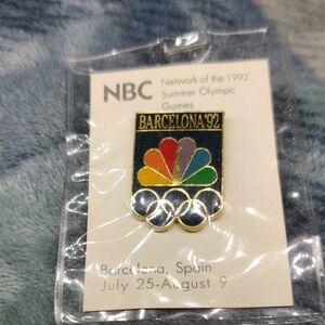 Vintage Barcelona 1992 NBC Summer Olympics Game Media Pin